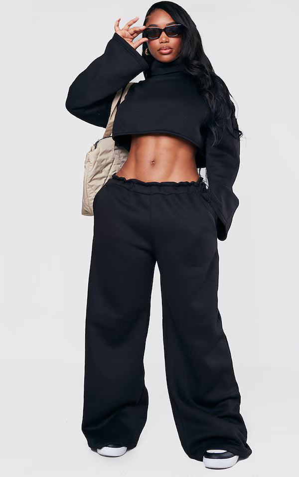 Shape Black High Neck Roll Neck Sweater
