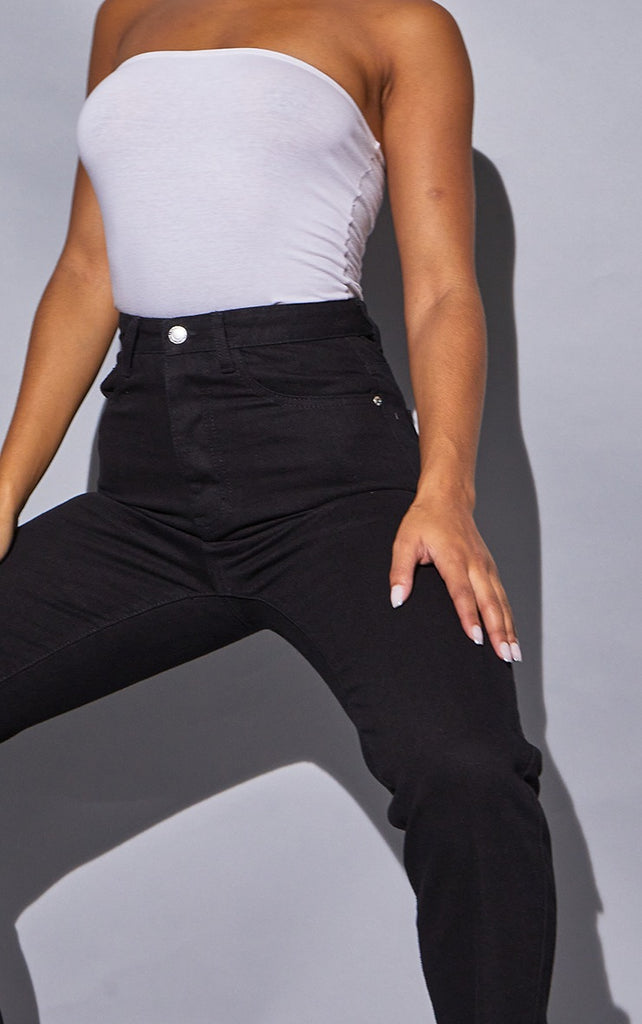 Black Basic Straight Jeans