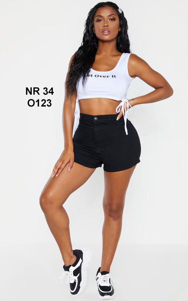 Shape Black Disco Denim Mini Shorts