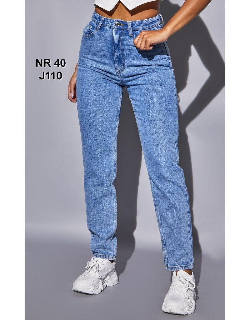 Recycled Light Blue Wash Basic Mom Jeans