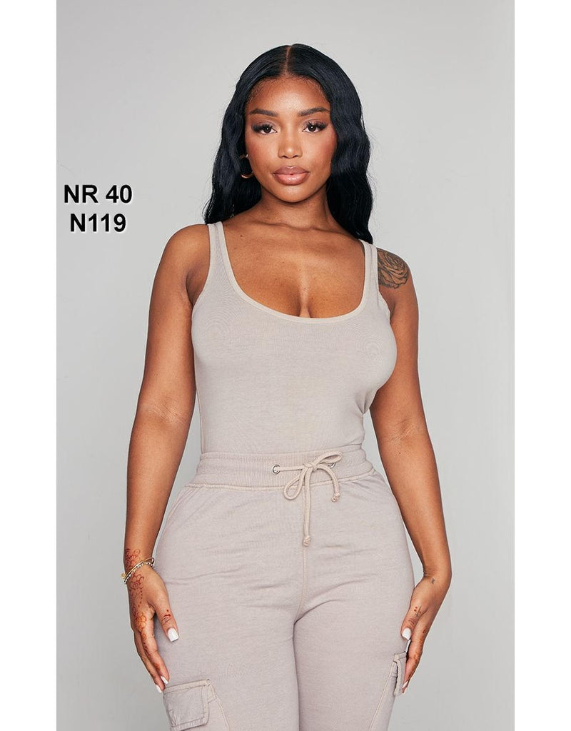 Shape Stone Acid Wash Sleeveless Bodysuit