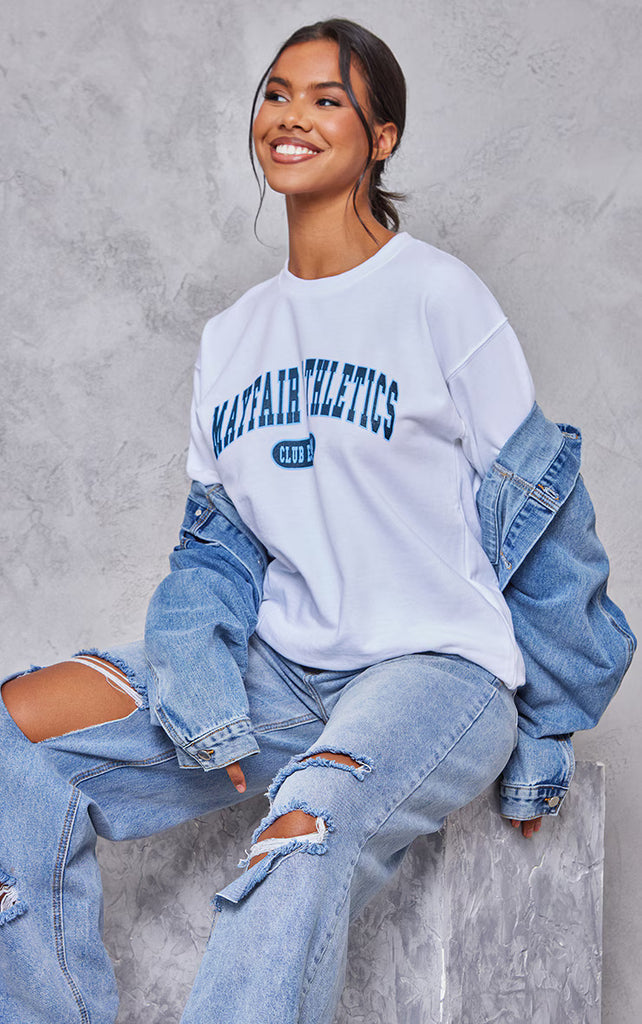 White Mayfair Athletics Oversized Sweatshirt