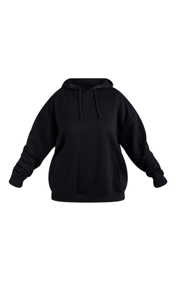 Plus Black Oversized Fit Hoodie