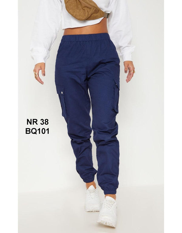 Petite Navy Pocket Detail Cargo Pants