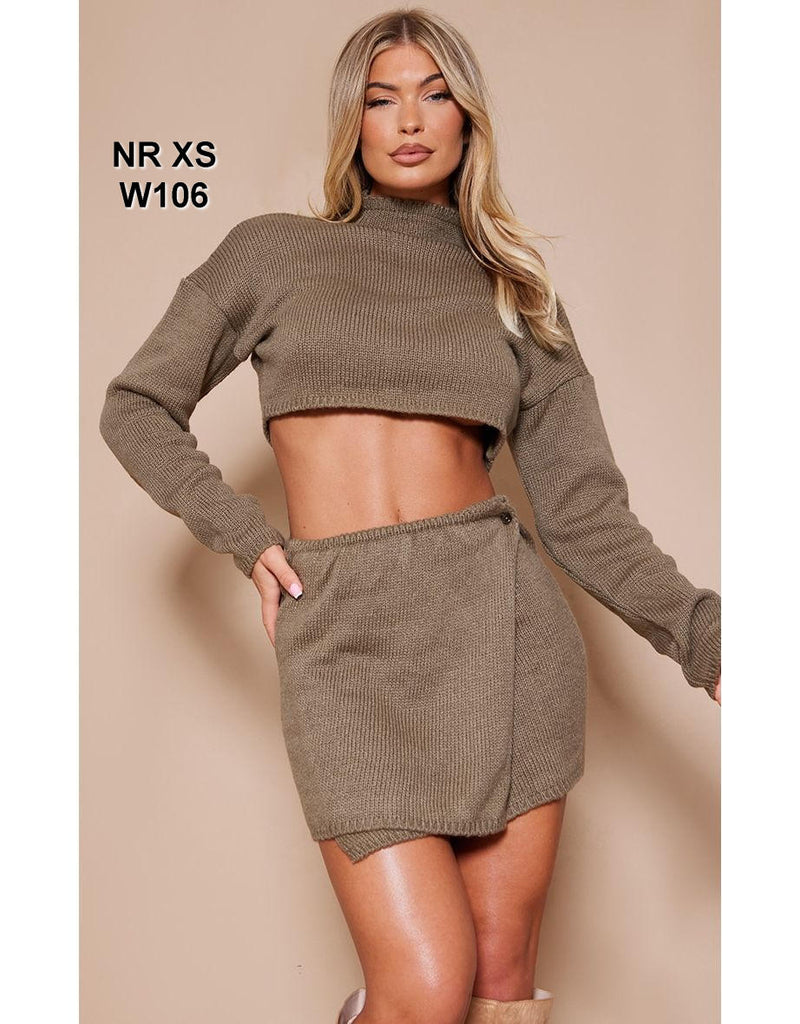 Olive Brushed Knit Tie Back Jumper