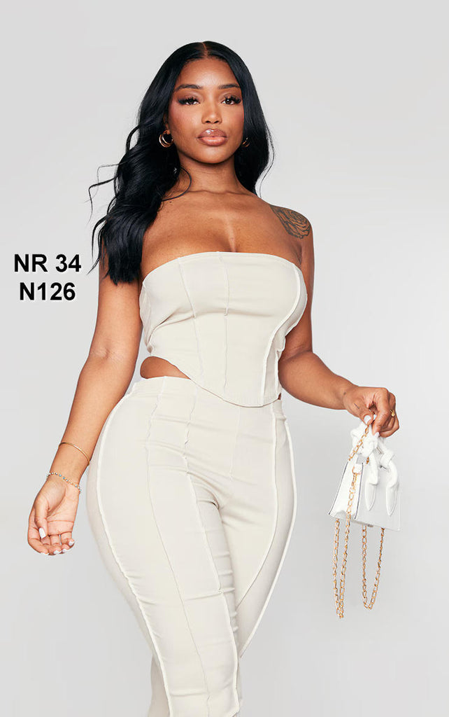 Shape Stone Contrast Seam Detail Bandeau