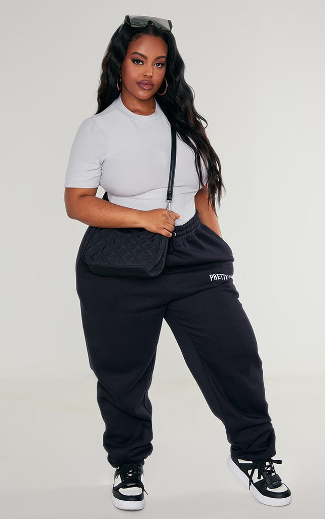 Plus Grey High Neck Soft Touch Cap Sleeve Bodysuit