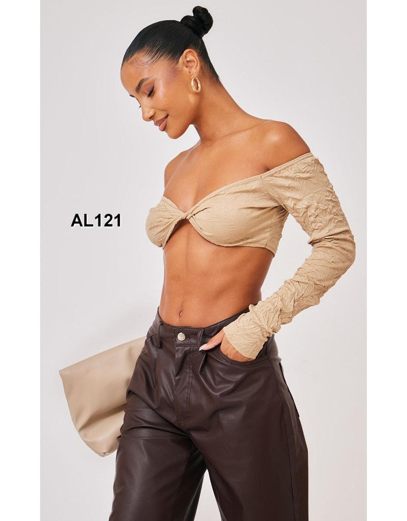 Stone Textured Bardot Blouse