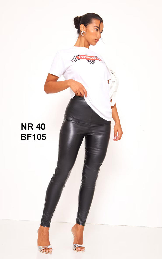 Black Faux Leather High Waisted Leggings