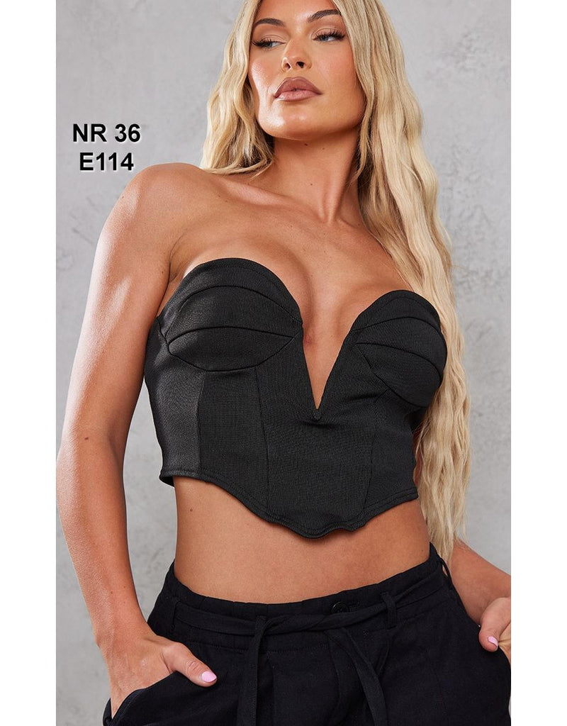 Black Bandage V Bar Corset