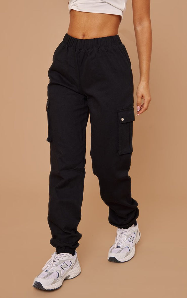 Petite Black Pocket Detail Cargo Pant