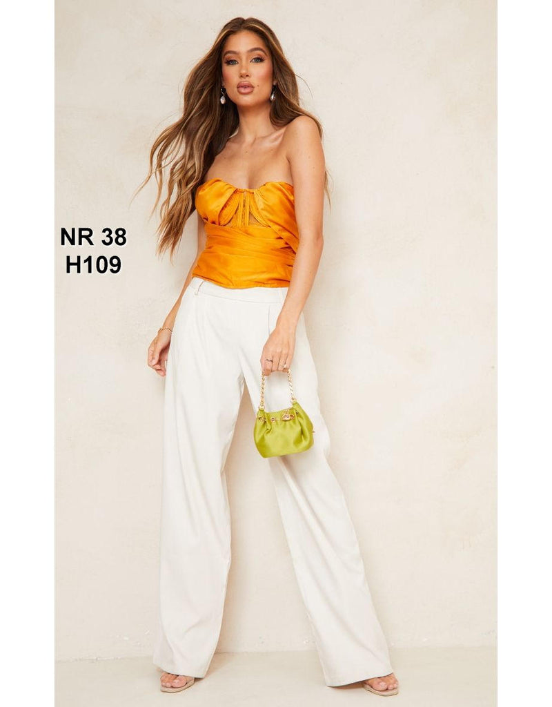 Orange Lace Drape Detail Corset