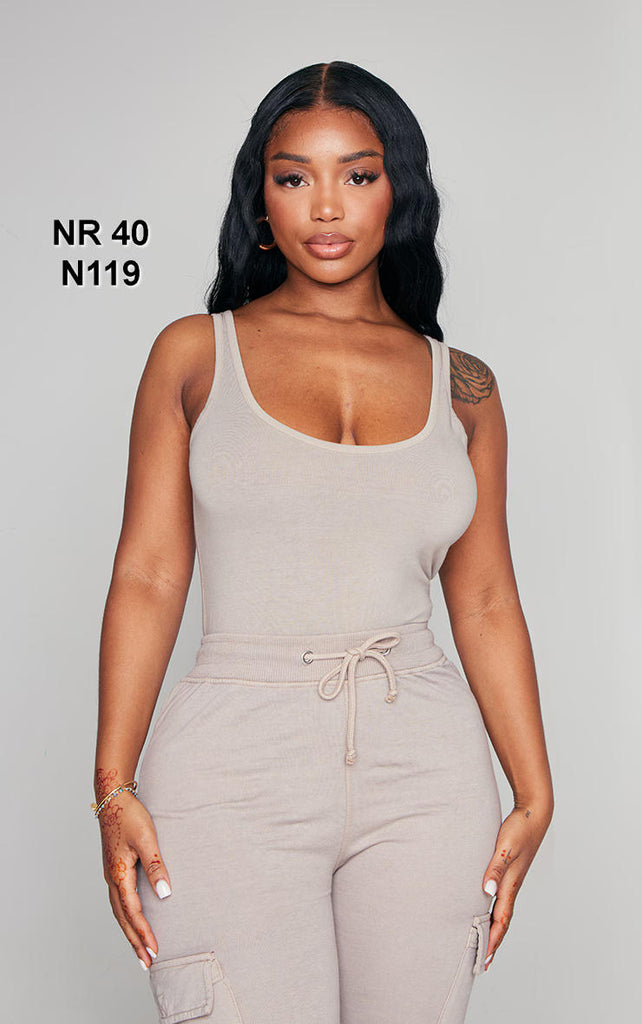 Shape Body Sleeveless Stone Grey Bleach
