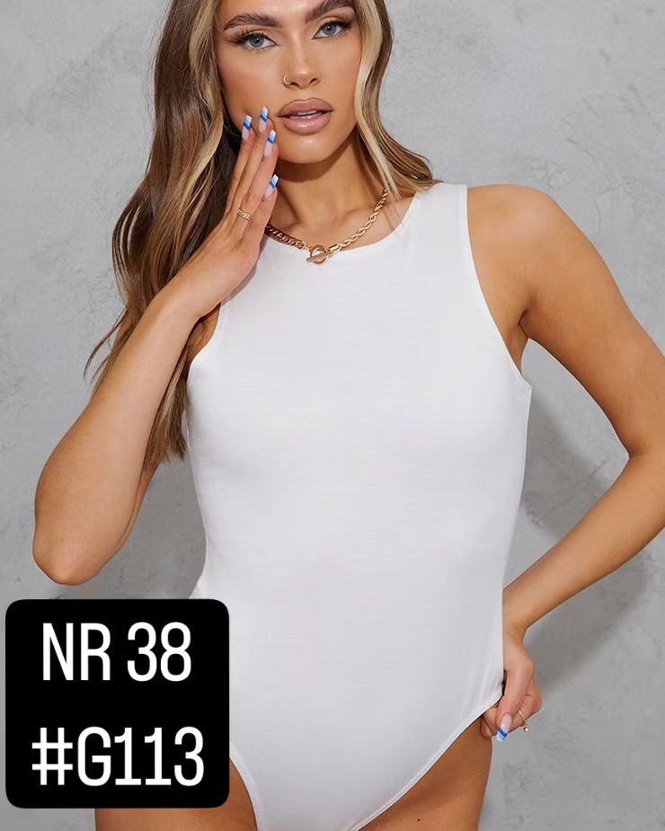 White Ponte Racer Back Thong Bodysuit
