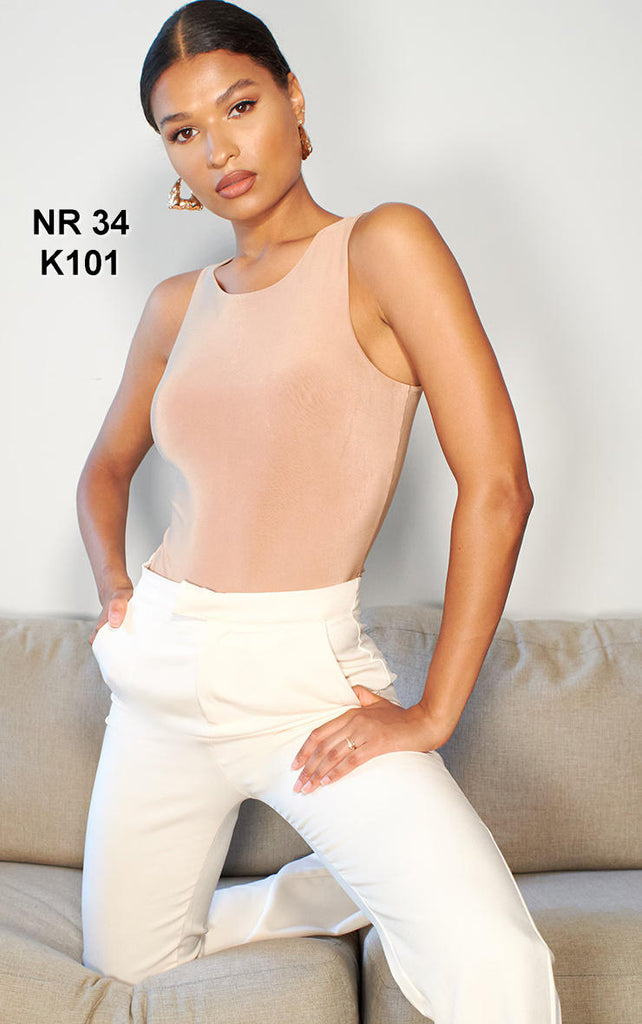 Camel Slinky Racer Sleeveless Bodysuit
