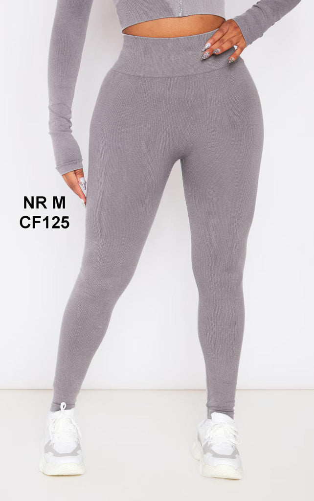 Shape Grey Acid Wash Branded Panel Deep Waistband Gym Leggings
