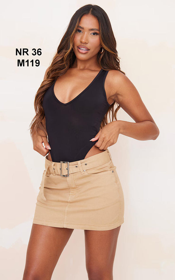Basic Black Slinky V Neck Bodysuit