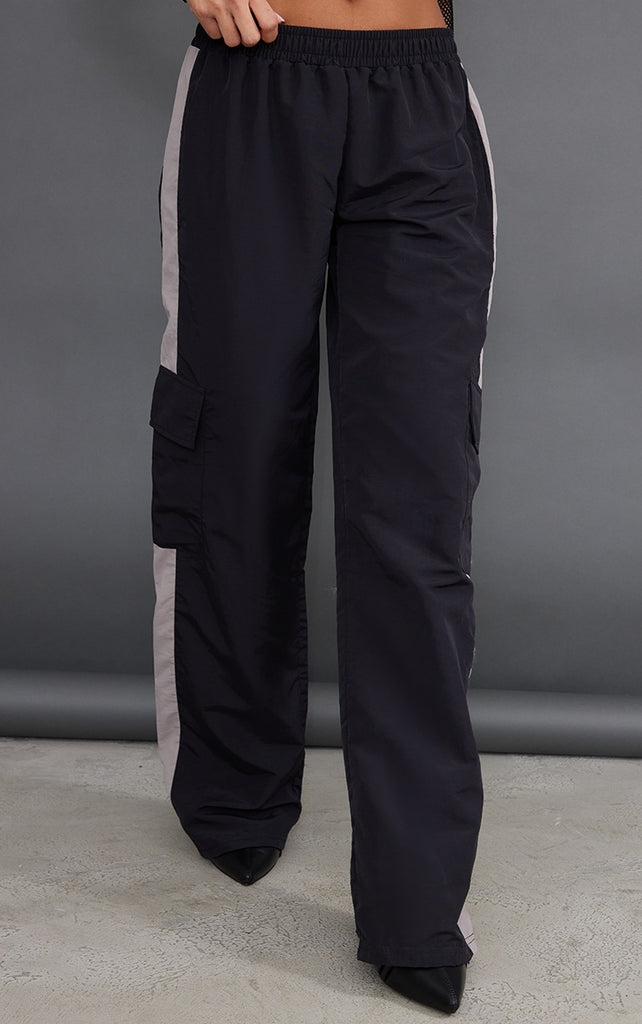 Black Stripe Low Rise Straight Leg Cargo's