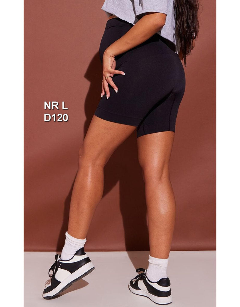 Maternity Black Contour Seamless Jersey Cycling Shorts