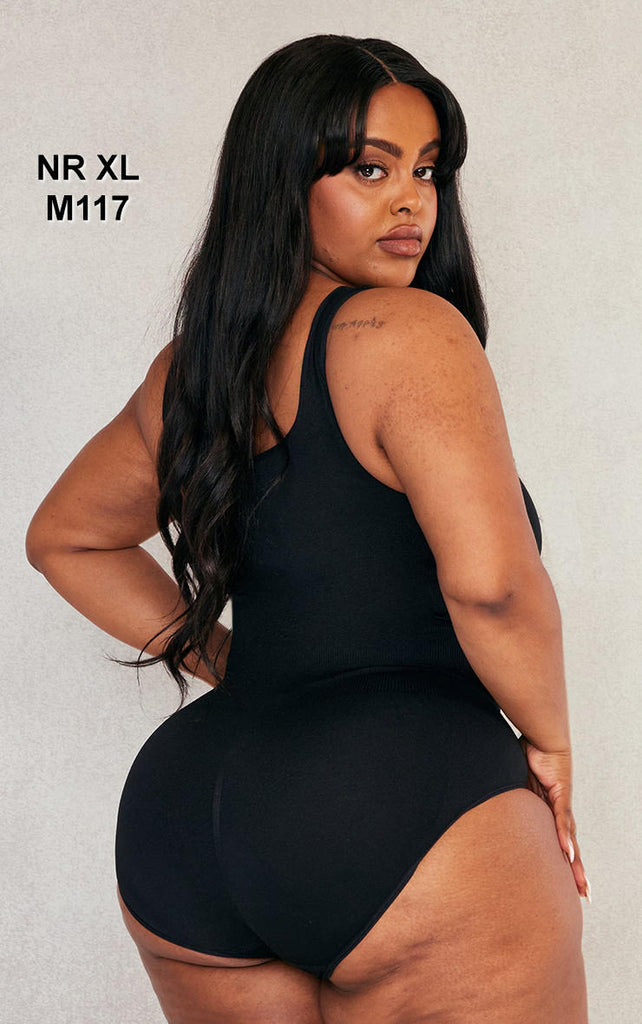 Plus Black Shapewear Elasticated Waist Bodysuit