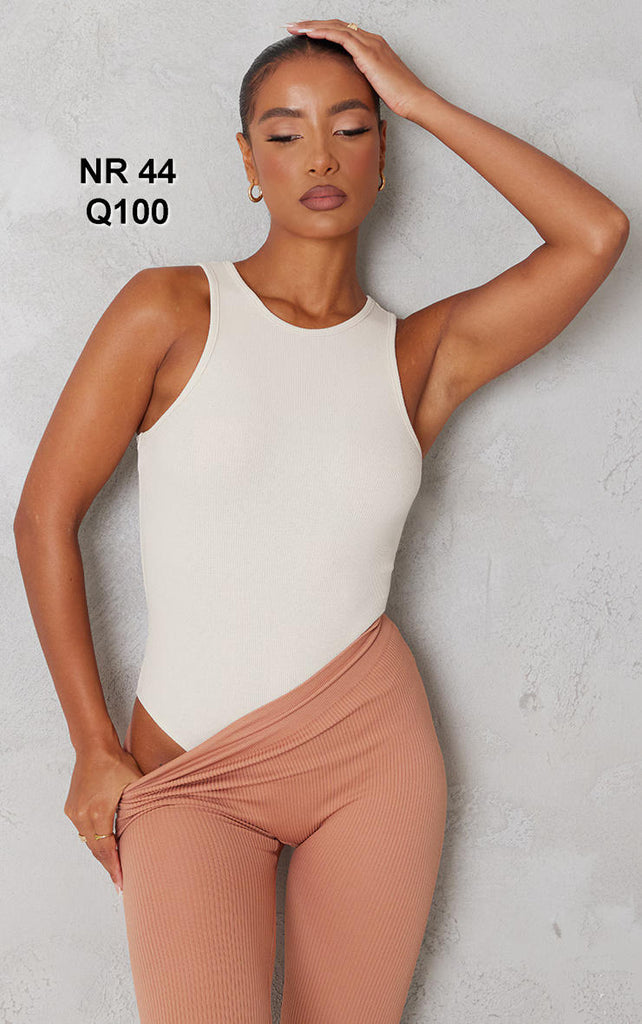 Basic Stone Rib Racer Bodysuit