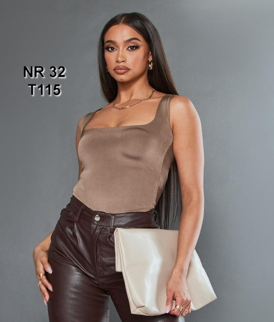 Espresso Slinky Scoop Neck Bodysuit