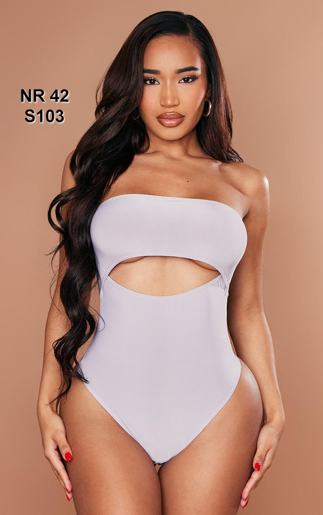 Shape Moss Sand Slinky Cut Out Bodysuit